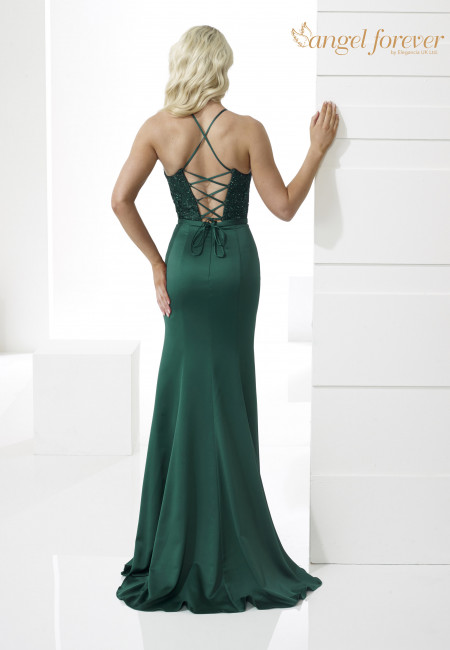 Angel Forever Green Fitted Jersey Prom Dress / Evening Dress